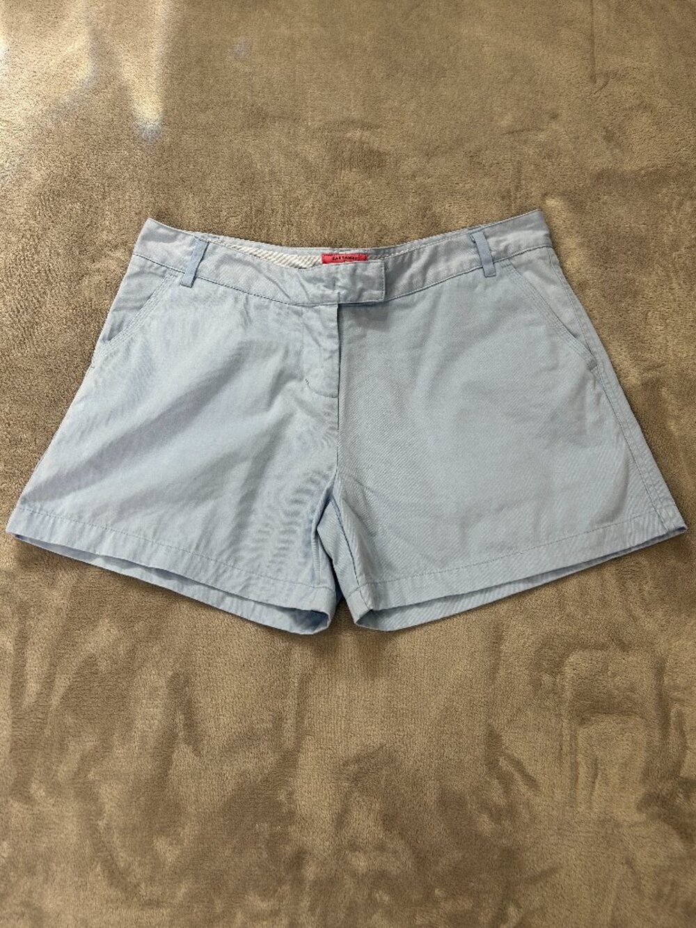 Castaway Nantucket Island Women's Cotton Chino Shorts Light Blue Size 12 Preppy